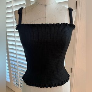 Black Smocked Women's Top